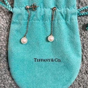 Tiffany Ziegfeld silver dangle earrings with pearl